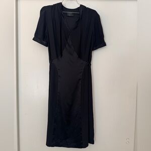 Lyell Black Silk Dress – 100% Silk – Satin Panel – Size 6 – Made in USA